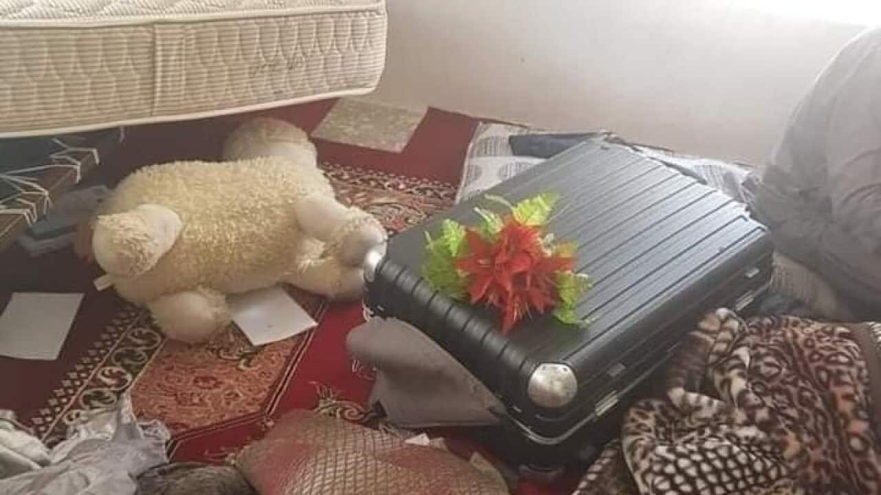 A room allegedly messed up by a Taliban search