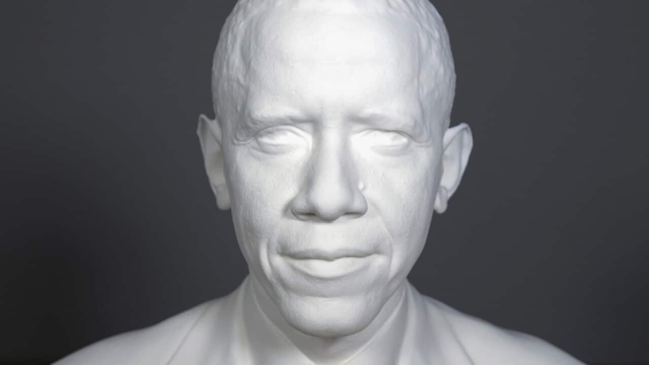 3D bust of Barack Obama.