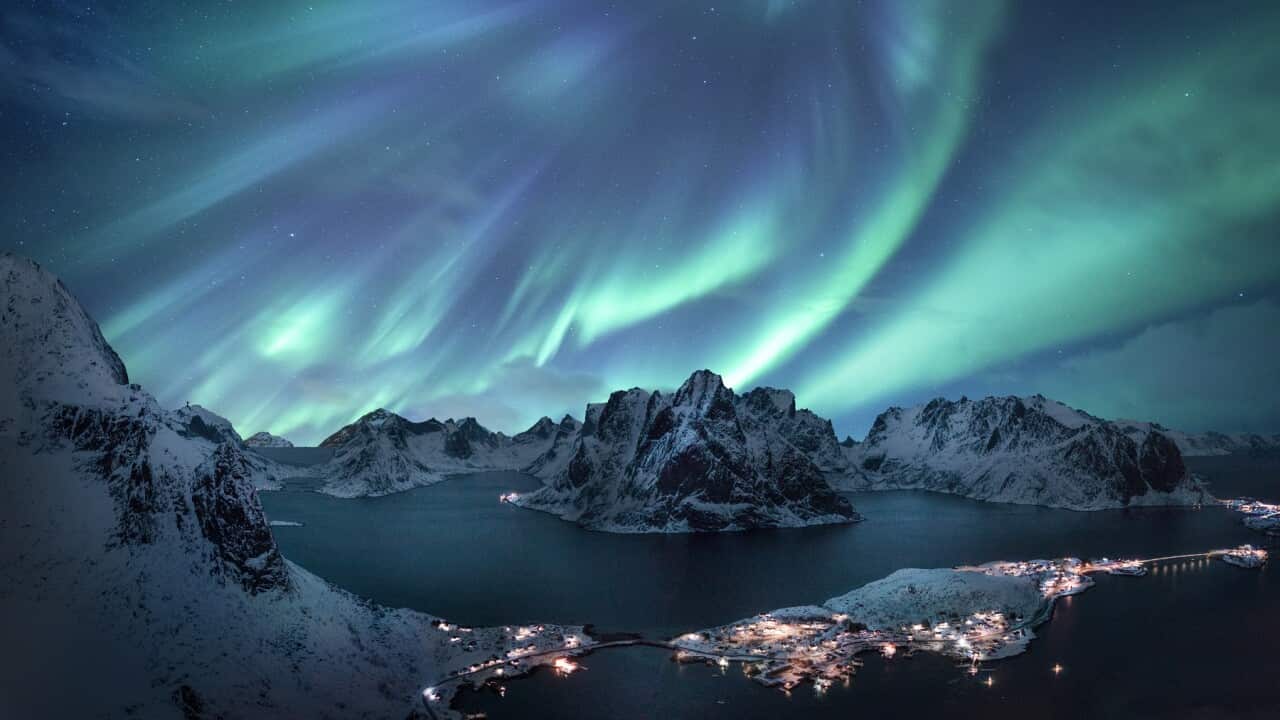 A display of Aurora Borealis in Iceland, the most peaceful country in the world