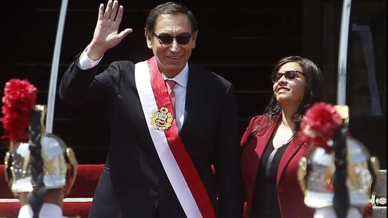 Peru's new President Martin Vizcarra and his wife Maribel Diaz