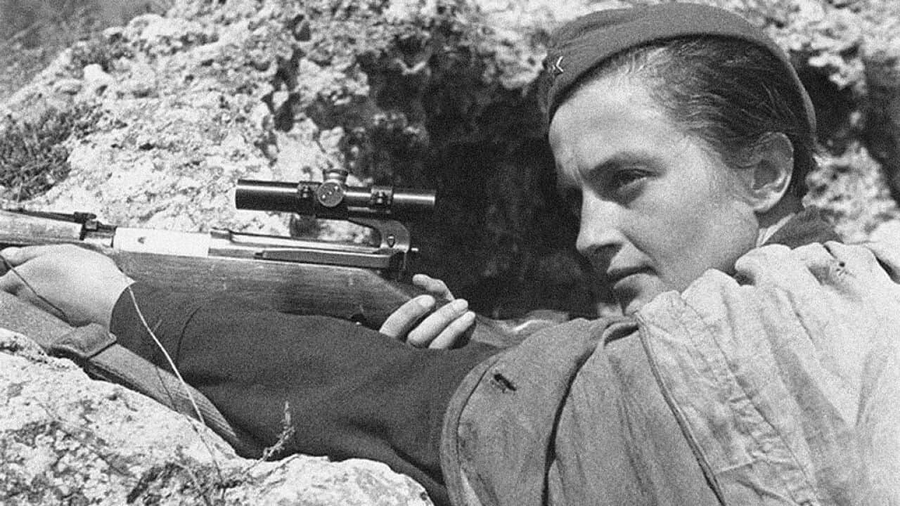 Sniper Lyudmila Pavlichenko (1916-1974). Artist: Anonymous