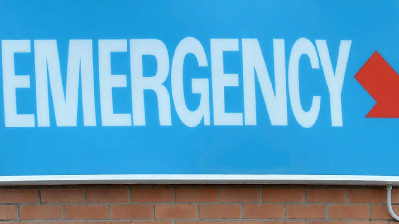 An Emergency department sign at the entrance to a hospital in Brisbane, Monday, May 21, 2012. (AAP Image/Dan Peled) NO ARCHIVING