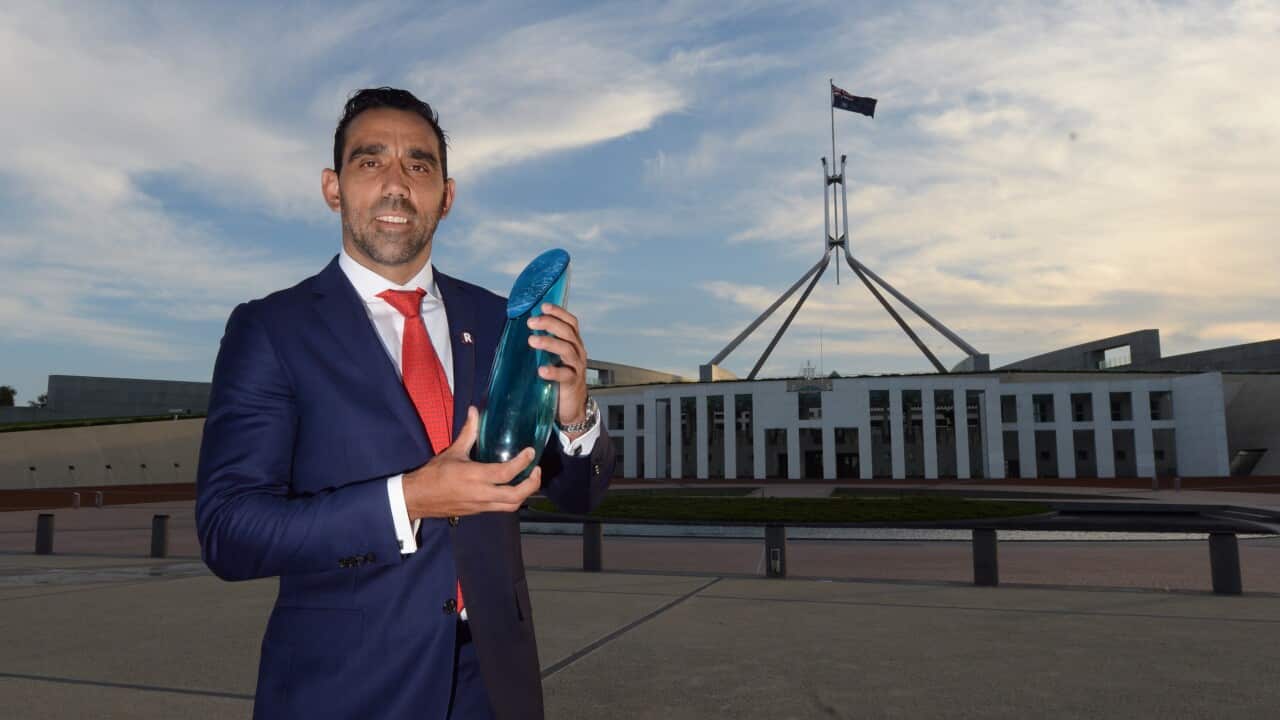 Australian of the Year 2014 Adam Goodes poses for photographs after receiving his award-001.jpg