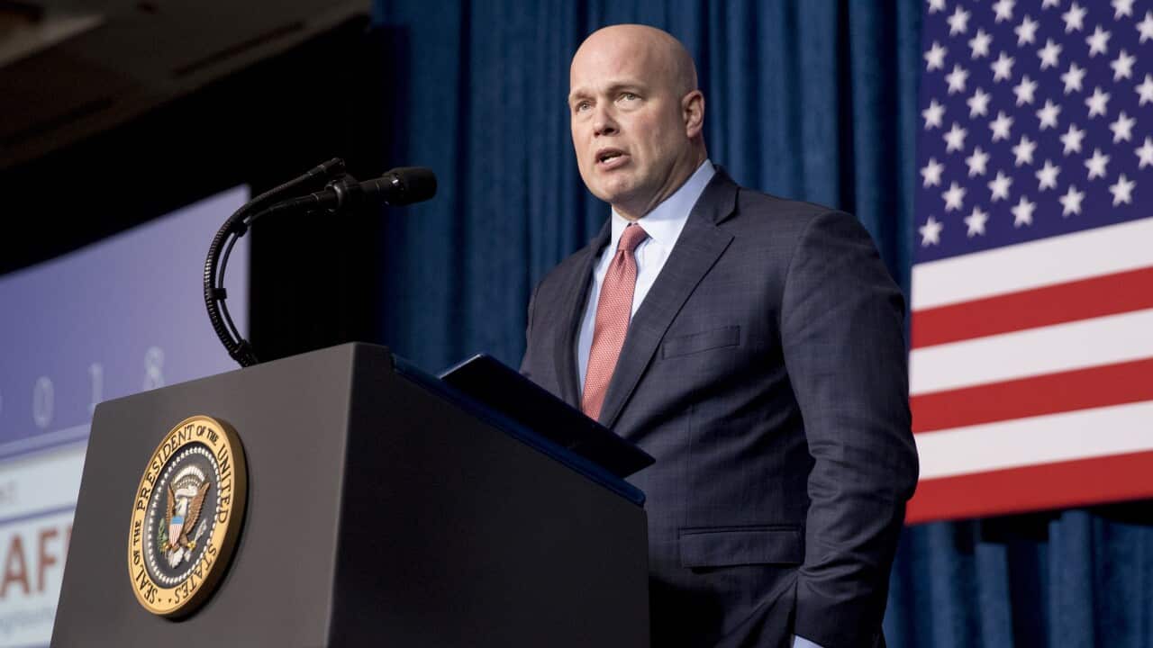 Acting United States Attorney General Matt Whitaker speaks before introducing President Donald Trump at the 2018 Project Safe Neighborhoods National Conference in Kansas City.
