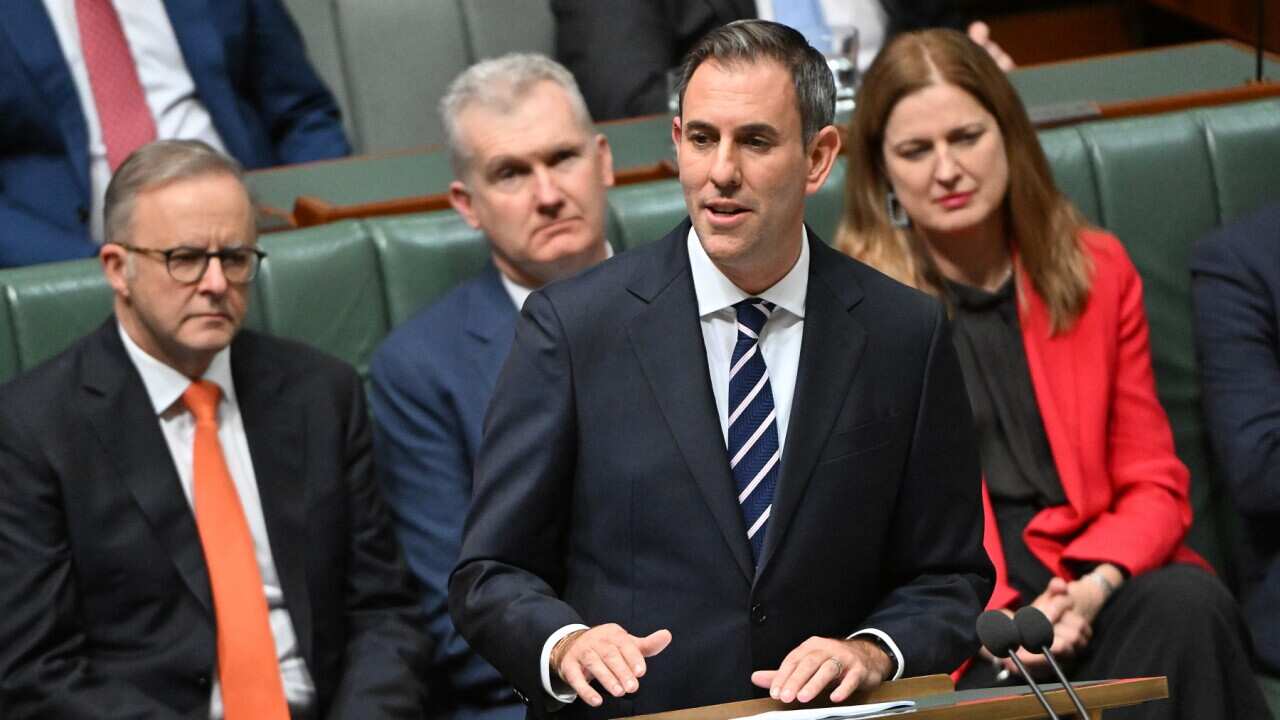 Treasurer Jim Chalmers delivers the 2023 Budget (AAP).
