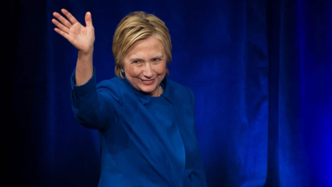 Hillary Clinton waves after addressing the Children's Defense Fund's Beat the Odds celebration at the Newseum in Washington, Wednesday, Nov. 16, 2016. (AP Photo/Cliff Owen)