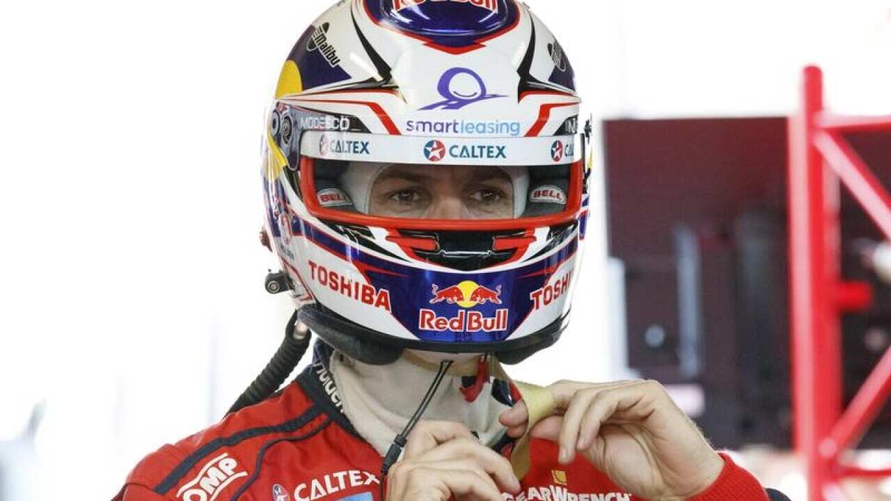Jamie Whincup prepares for a race