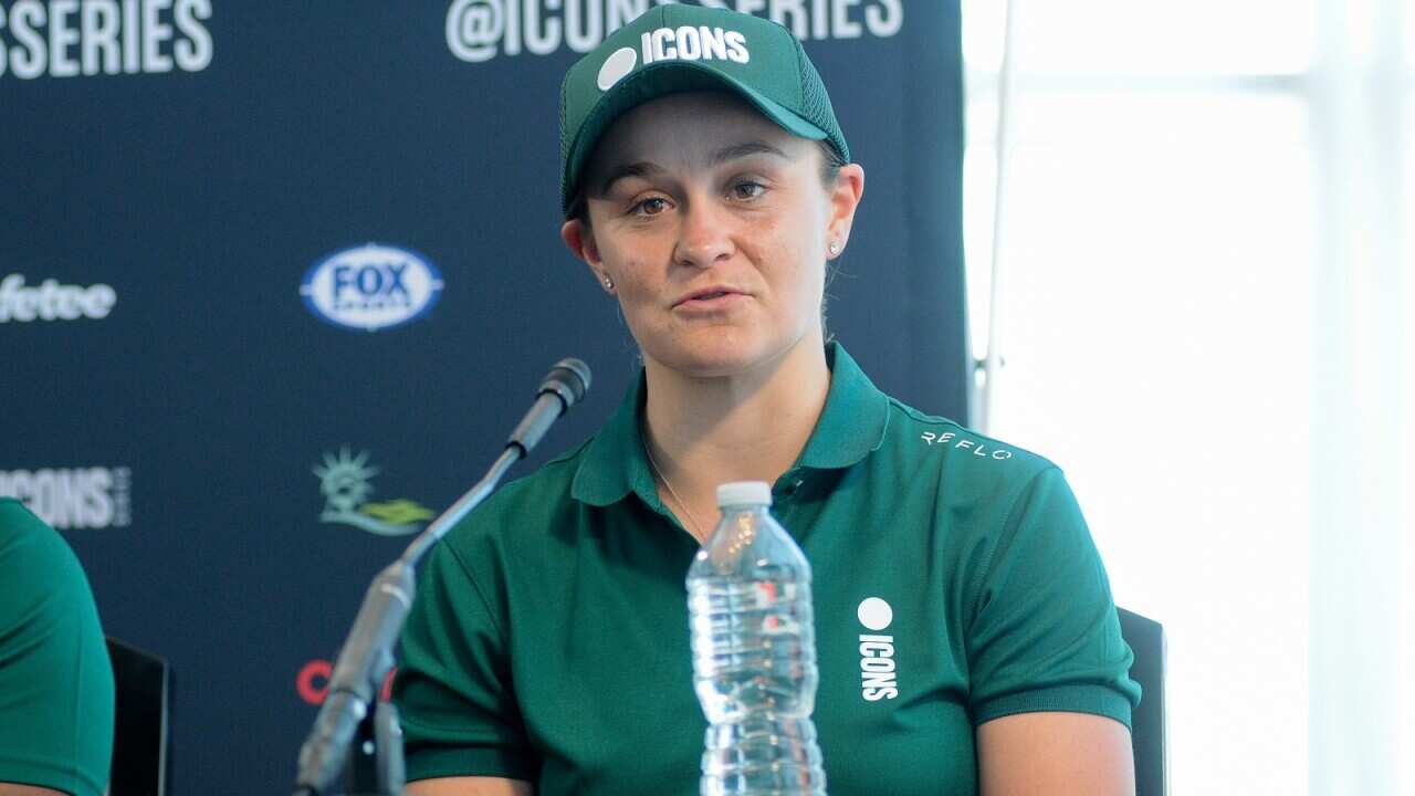 Ash BArty attends the Icons Series Press Conference in Liberty National Golf Club, Jersey City.