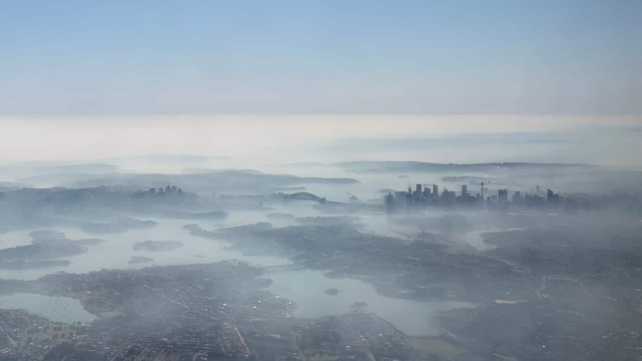 Smoke haze blanketing Sydney