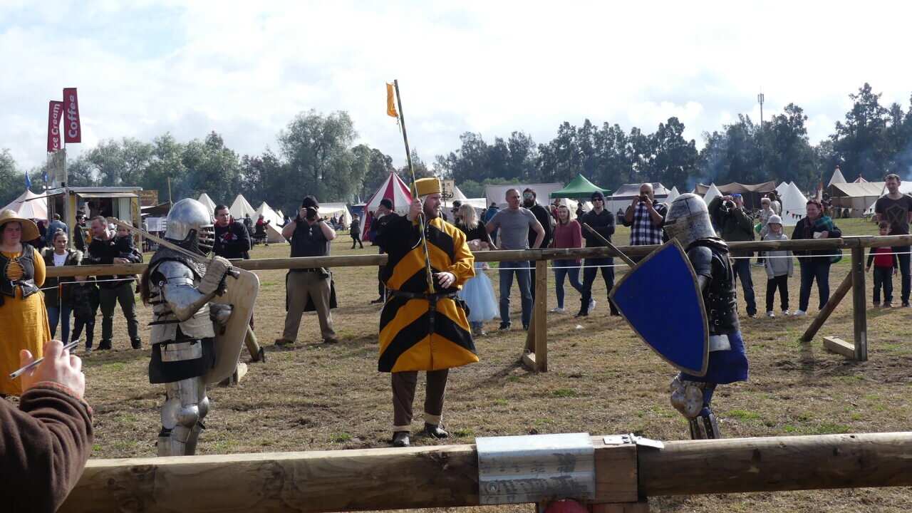 Axe injury at medieval fair