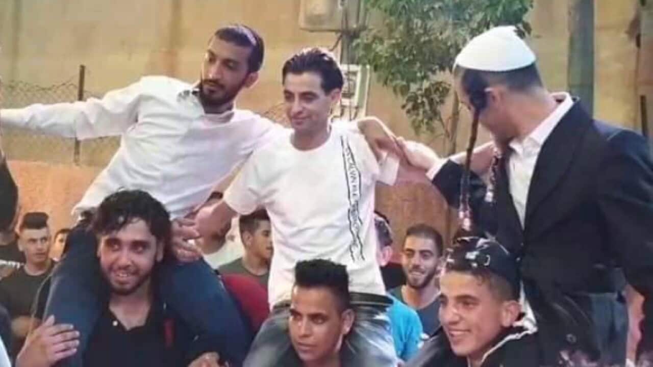 Israelis attend a Palestinian wedding