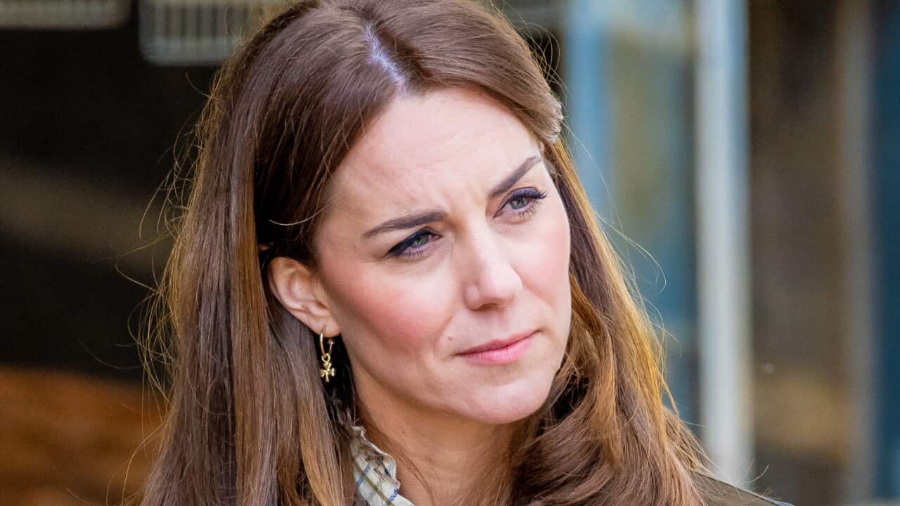 Kate Middleton looking serious