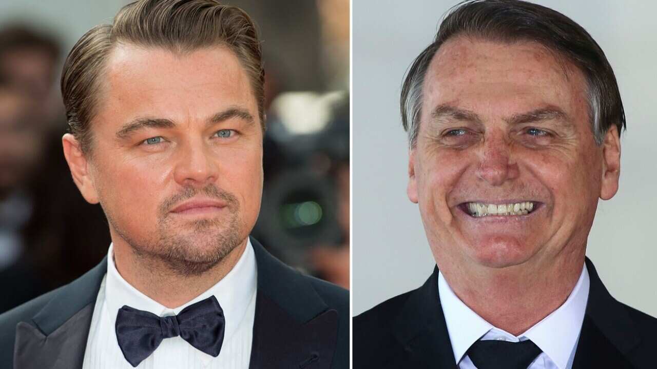 Leonardo DiCaprio and Jair Bolsonaro.