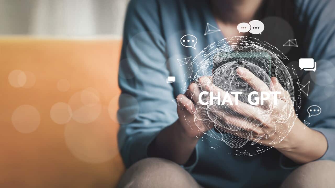 System Artificial intelligence chatbot , Business woman using Smartphone With ChatGPT Chat Bot AI , Technology smart robot Ai Chat GPT application software , robot application Chat GPT