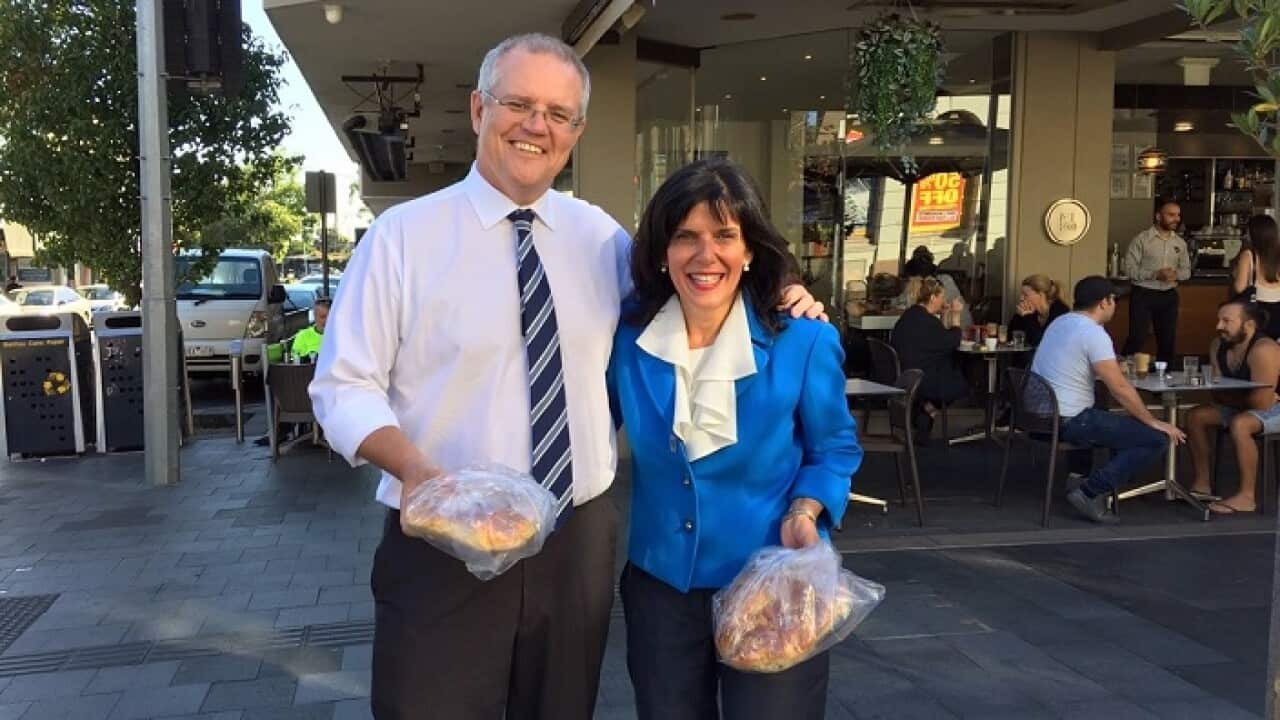 Treasurer Scott Morrison and Member for Chisholm Julia Banks in Oakleigh, Melbourne.