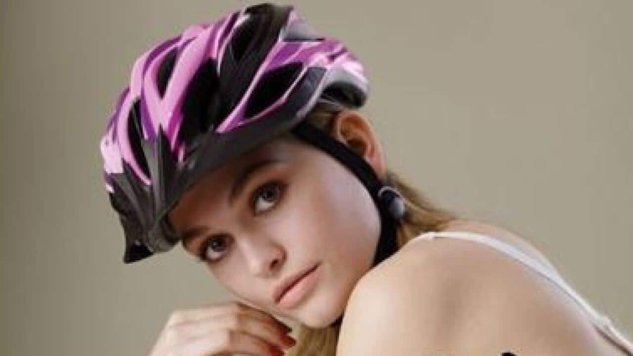 Helmets save lives advertisement.