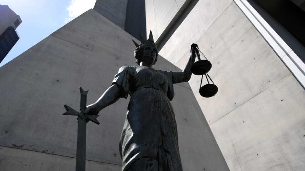 A statue of the Greek God of Justice in Brisbane.