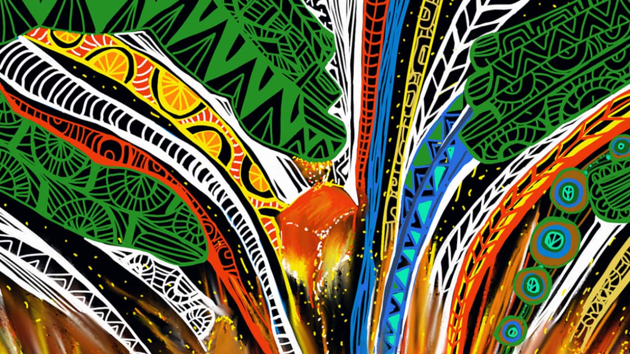 2024 National NAIDOC Week Poster – Urapun Muy by Deb Belyea.