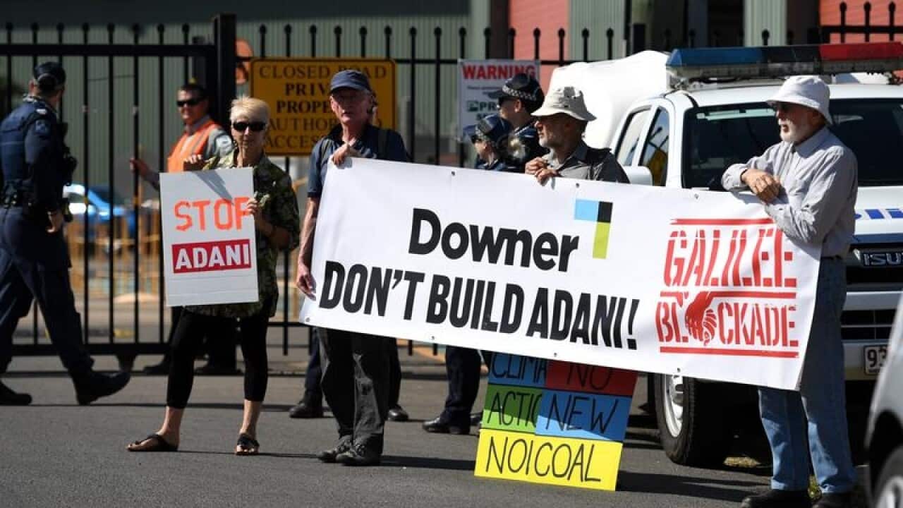 Protesters opposing the Adani coal mine