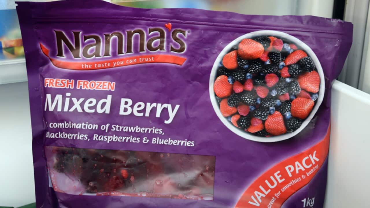 A bag of Nanna's frozen mixed berries