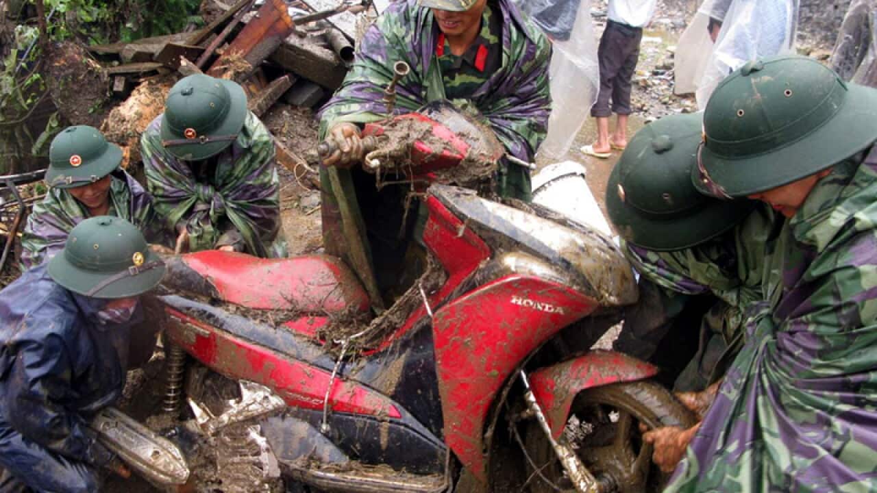 The scene of flash floods in Sapa district in Vietnam