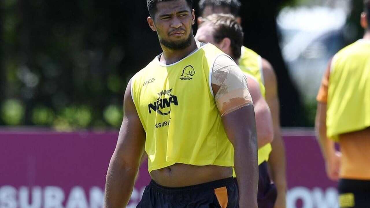 Payne Haas at training on February 12