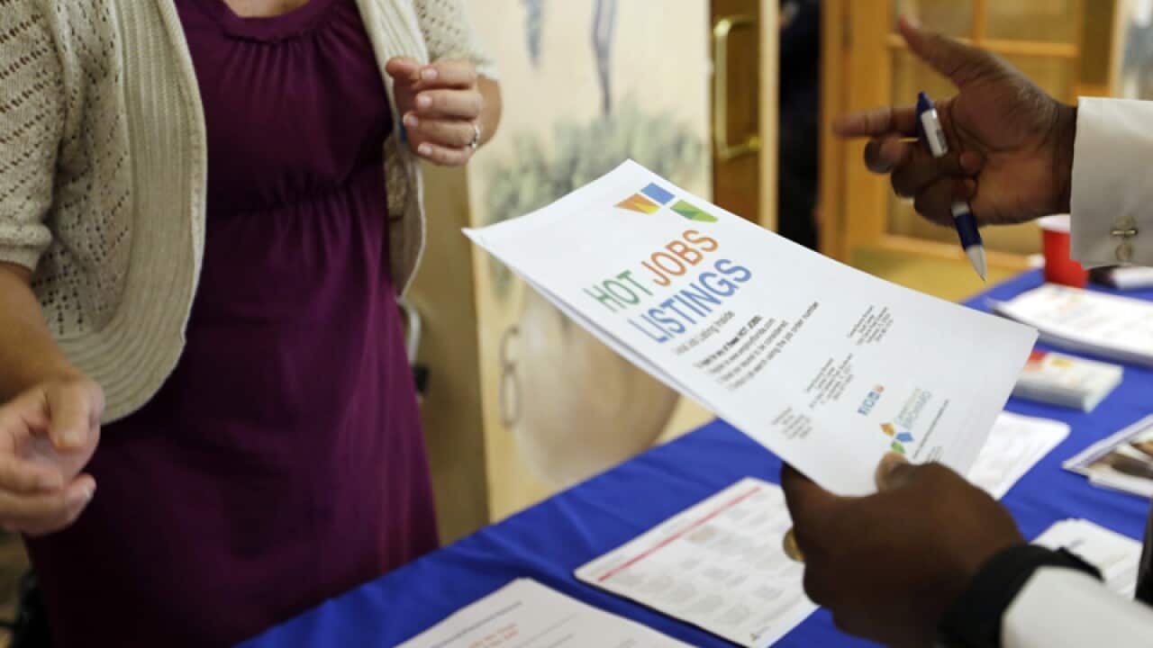 People at a job fair