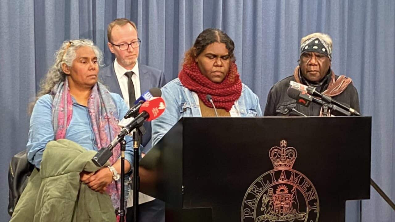 The family speaks to the press on Wednesday.