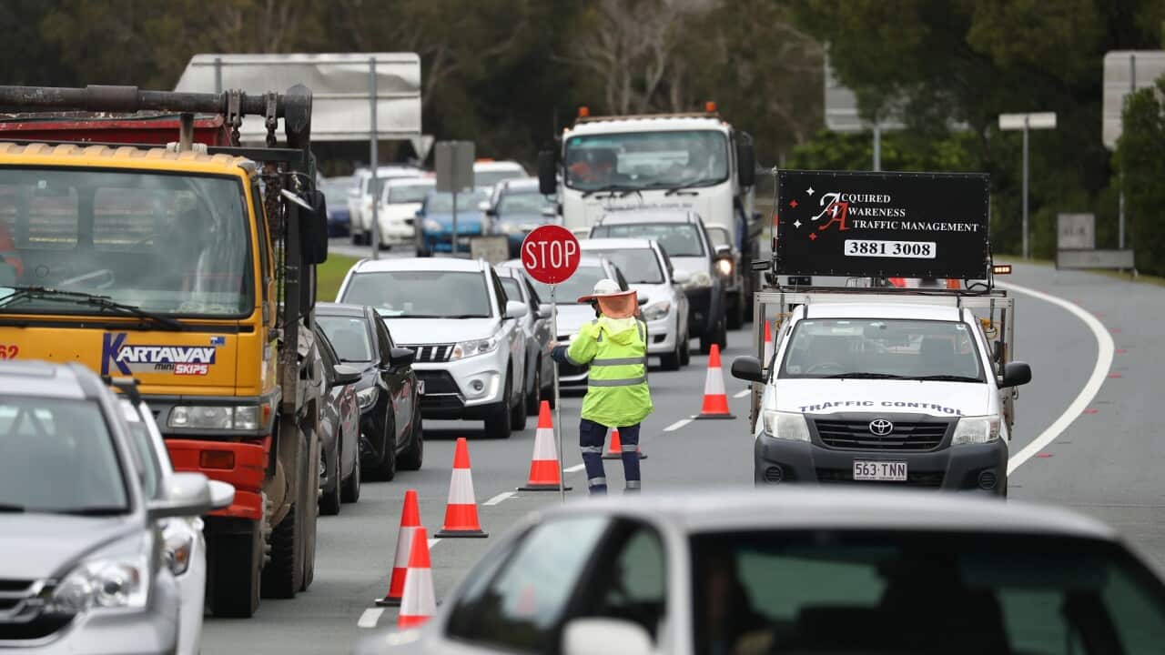 Traffic at the Queensland and New South Wales border