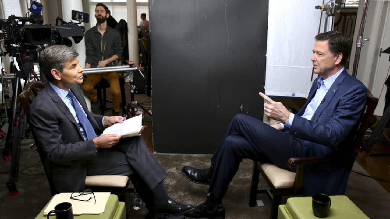 George Stephanopoulos sits down with former FBI director James Comey ABC Television Network.