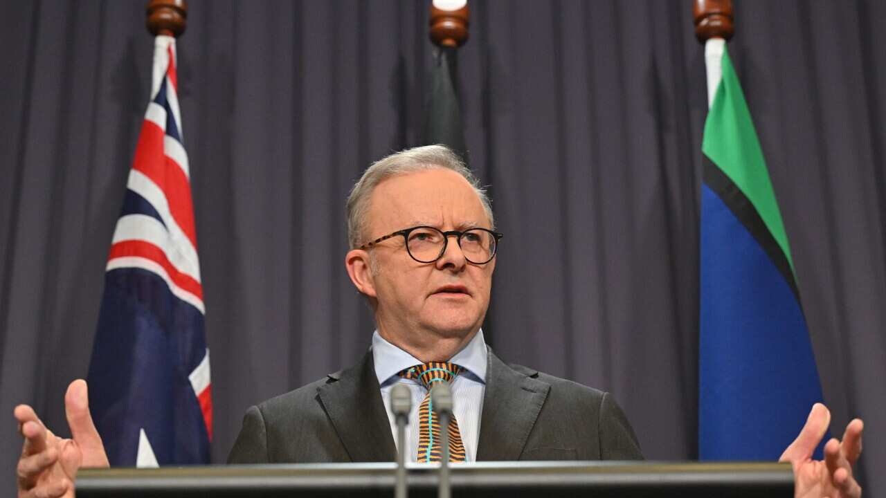 Prime Minister Anthony Albanese at a press conference at Parliament House in Canberra, Tuesday, June 11, 2024. (AAP Image/Mick Tsikas)