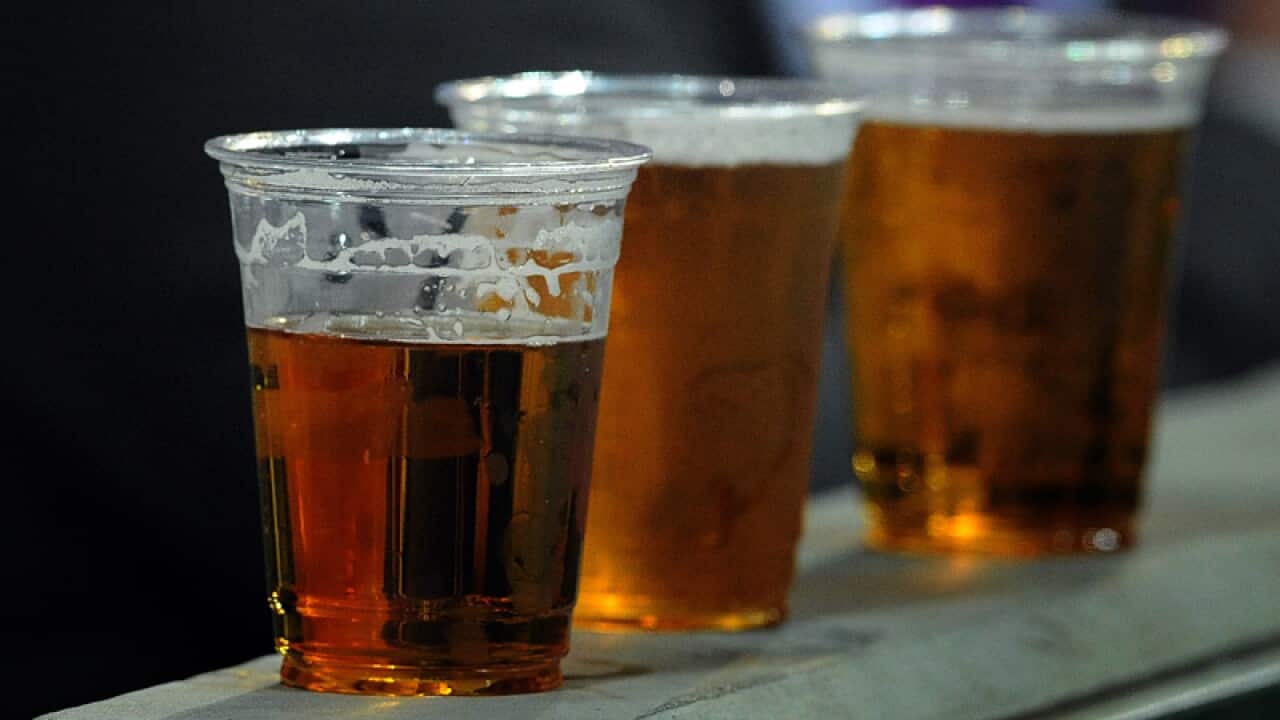 People drinking beer
