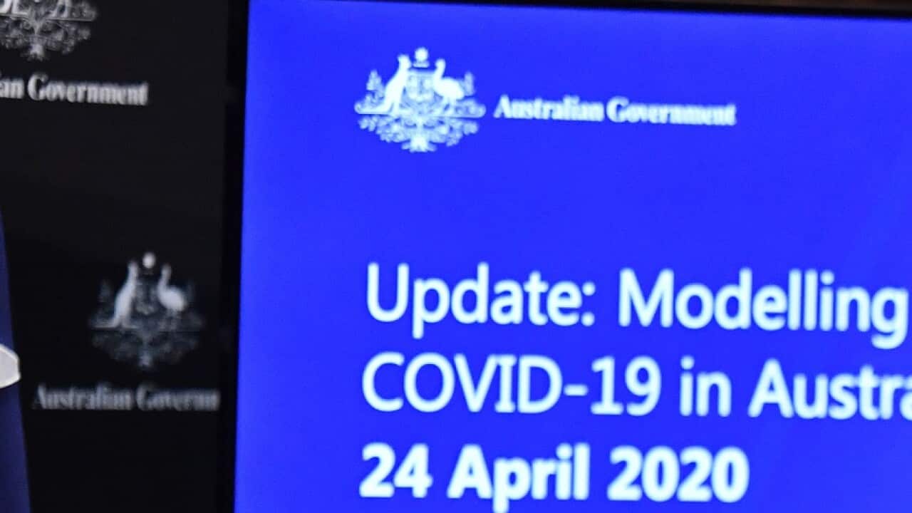Prime Minister Scott Morrison arrives to give a coronavirus update at a press conference at Parliament House in Canberra, Friday, April 24, 2020. (AAP Image/Mick Tsikas) NO ARCHIVING