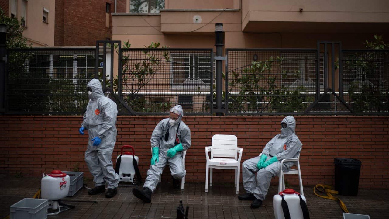Essential workers in Italy.
