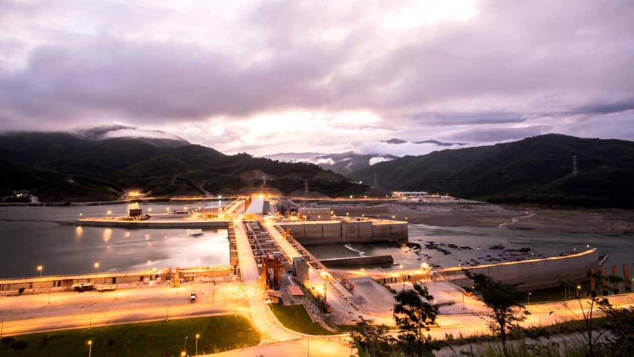 Xayaburi Dam, Hydroelectric Dam on the Mekong River in Northern Laos (Getty Imageschuchart duangdaw)