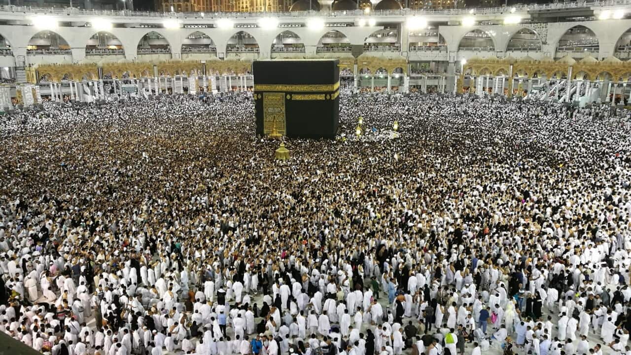 The Hajj pilgrims at Mecca.