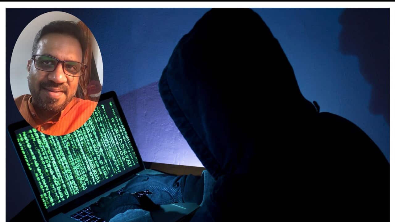 Hacker attacking internet