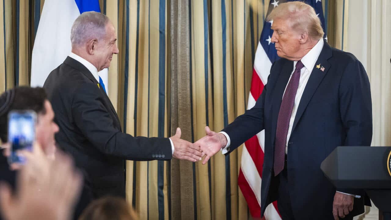 US President Trump welcomes Israeli Prime Minister Netanyahu to the White House