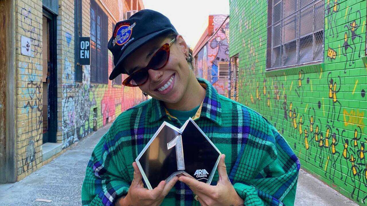 Artist Tash Sultana, who doesn't identify as male or female.