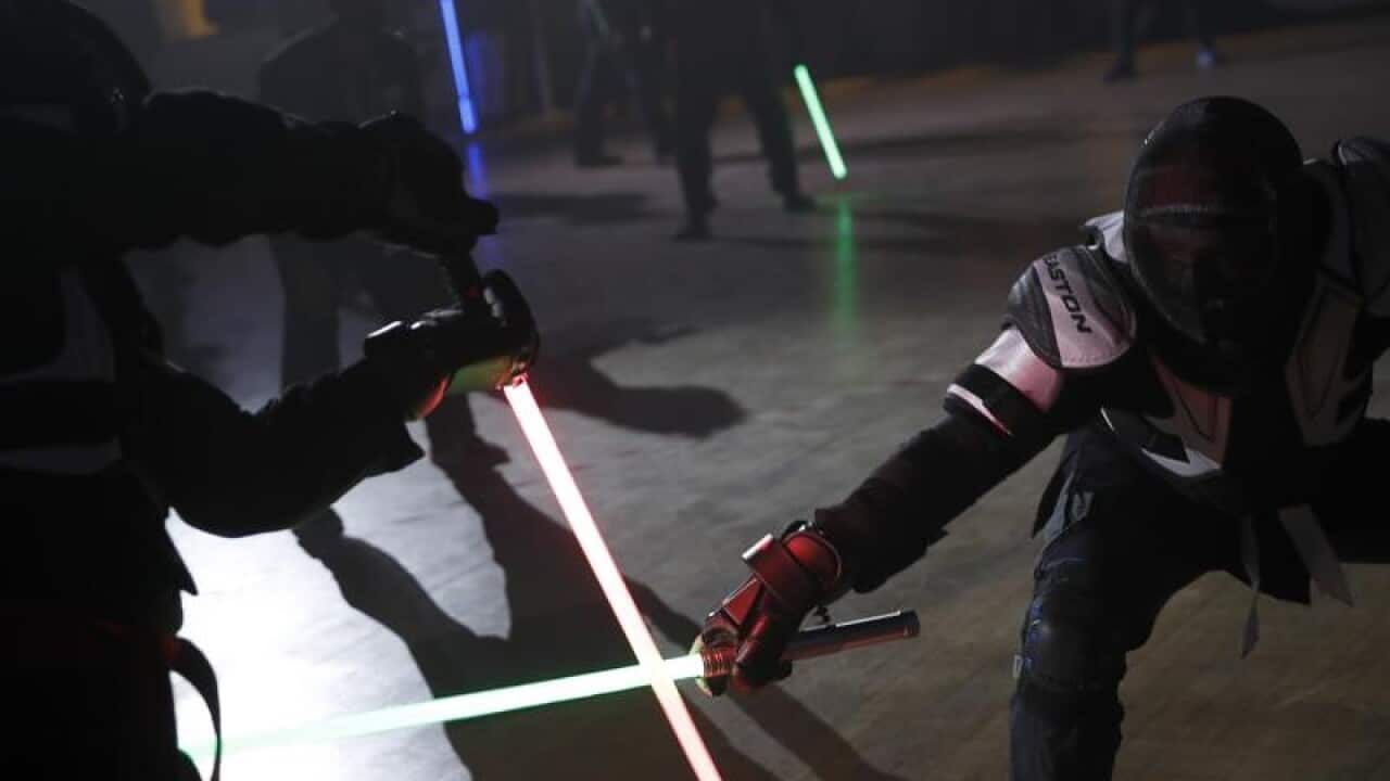 A lightsabre duel in France.