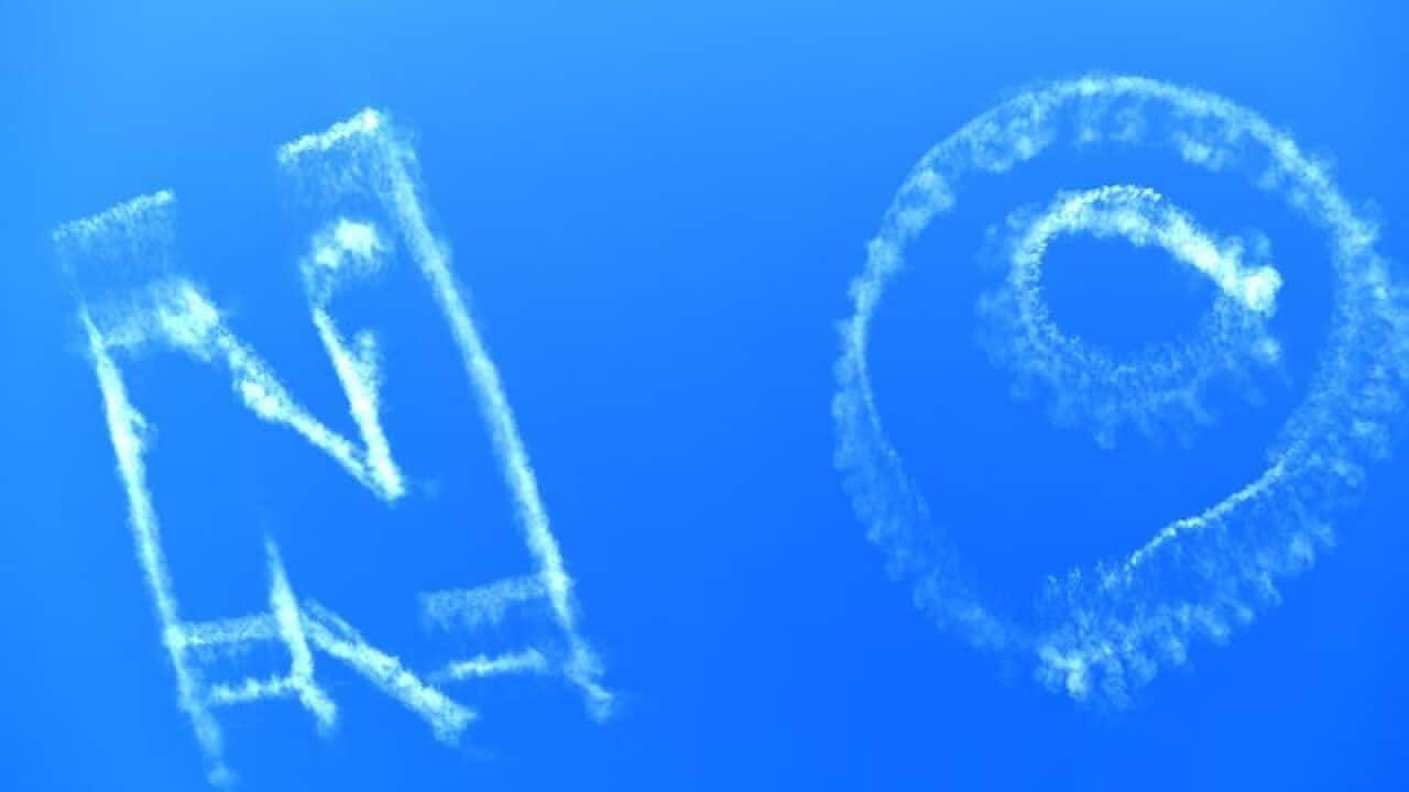 NO skywriting is seen over the CBD in Melbourne