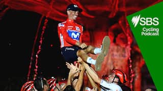 GRANADA, SPAIN - SEPTEMBER 13: Enric Mas of Spain and Movistar Team celebrates at podium as Red Leader Jersey winner during the La Vuelta - 81st Tour of Spain 2026, Stage 21 a 112km stage from Granada to Granada / #UCIWT / on September 13, 2026 in Granada, Spain. (Photo by Tim de Waele/Getty Images)