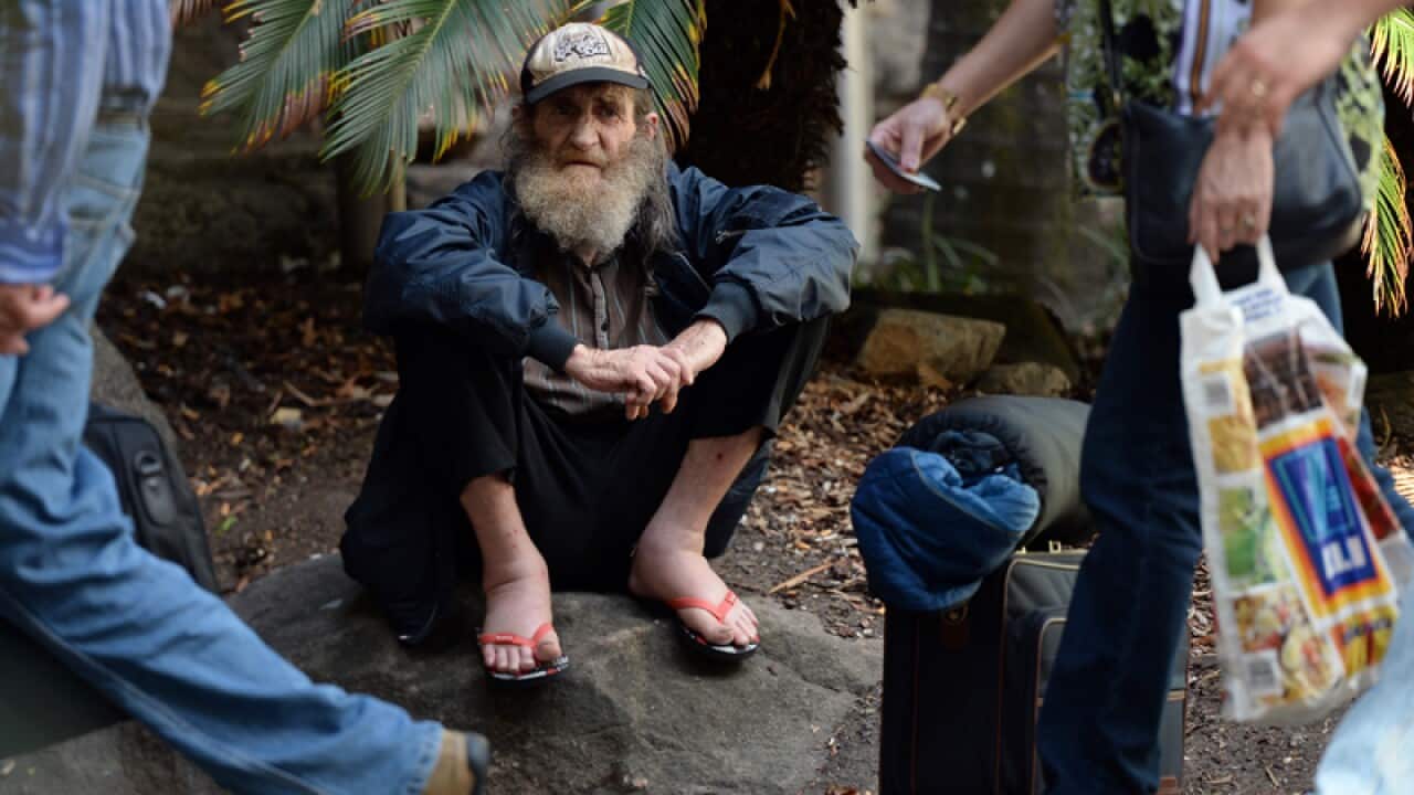 A homeless man in Brisbane.