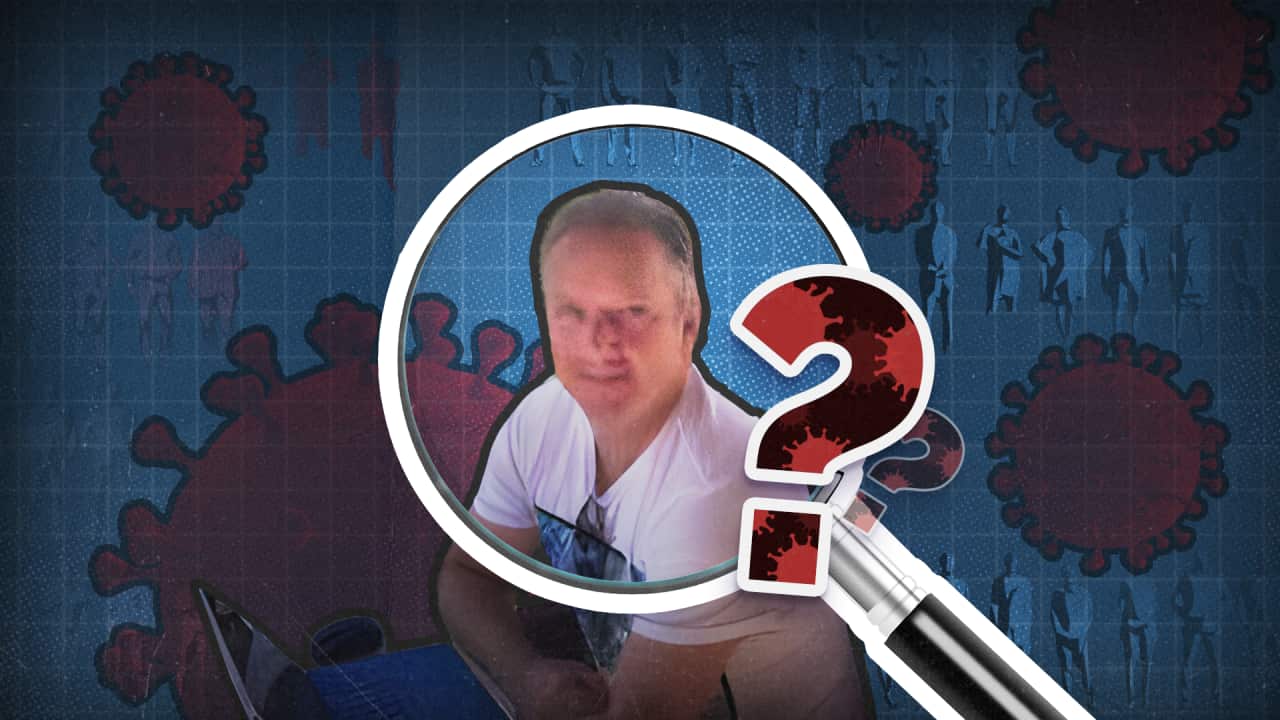 A man with a magnifying glass.