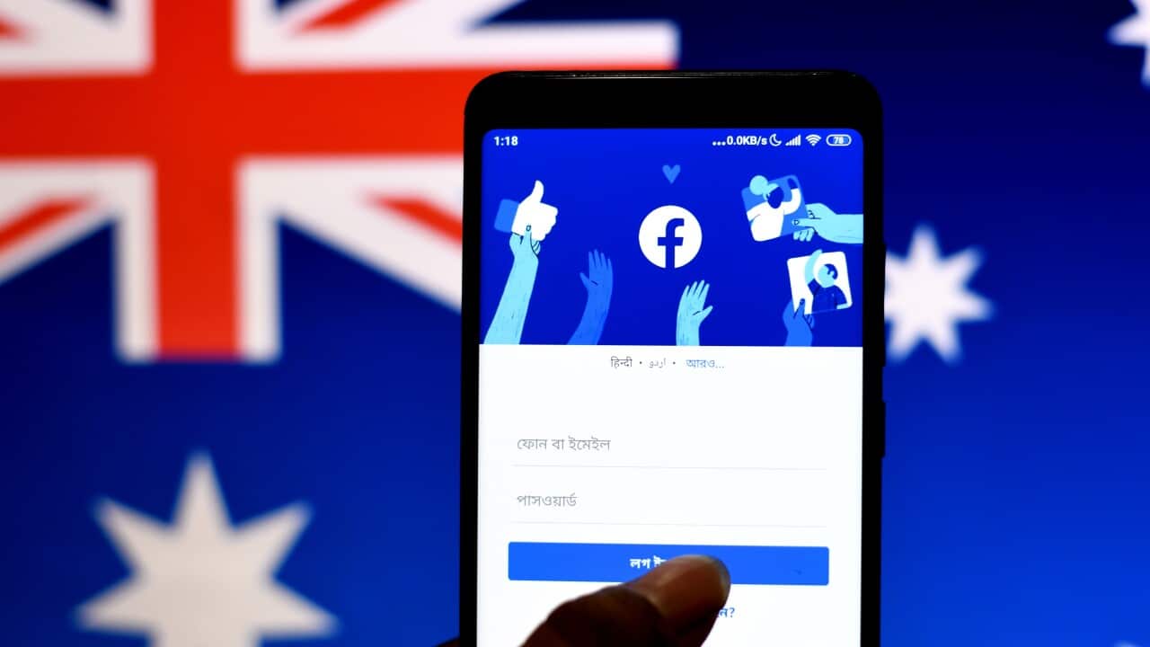 In this Photo illustration, the Facebook logo seen displayed on a Smartphone with an Australian flag in the background. (Photo by Avishek Das / SOPA Images/Sipa USA)