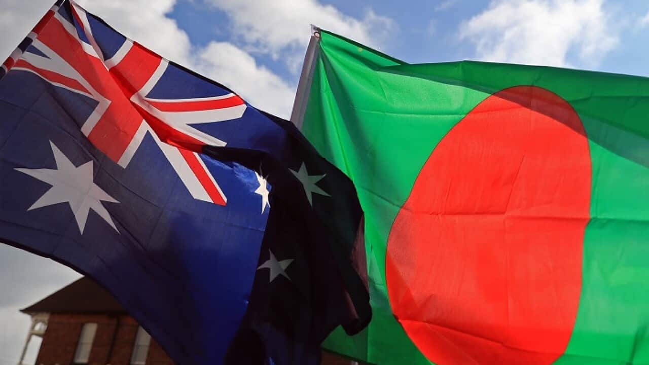 Australia and Bangladesh flags.
