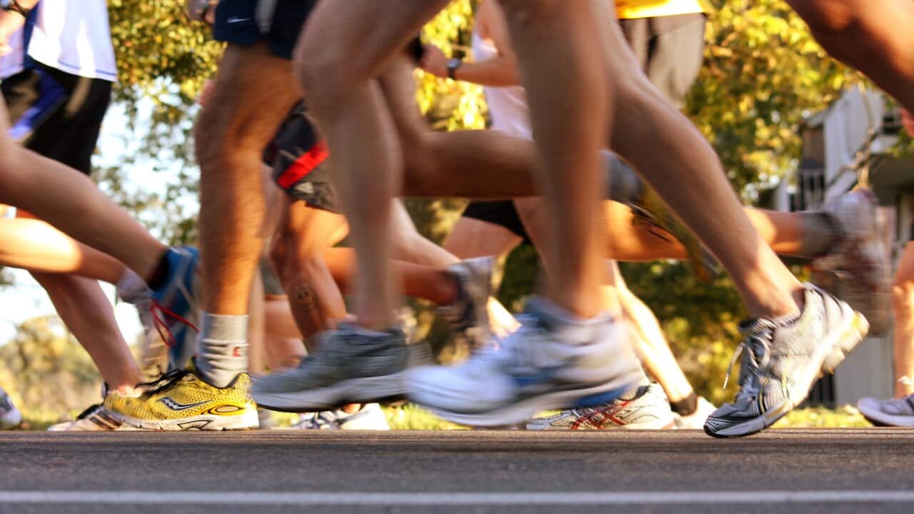 Marathon runners.