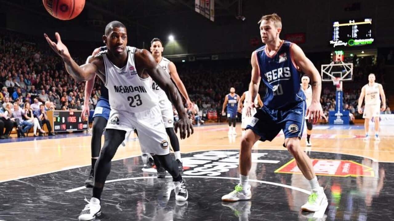 Casey Prather from Melbourne United in action during the Round 1 NBL.