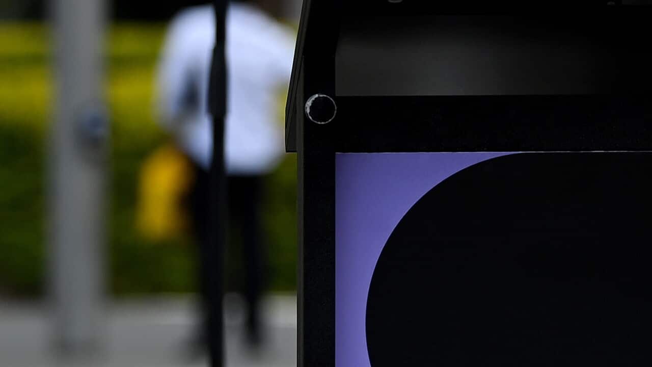 FILE, alternate crop - The Sydney Festival 2022 logo is on a lectern during a media call for the 2022 Sydney Festival in Sydney, Wednesday, November 17, 2021. (AAP Image/Bianca De Marchi) NO ARCHIVING
