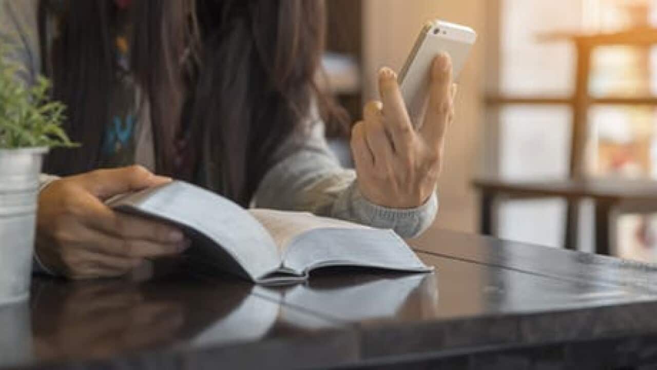 Phone and book